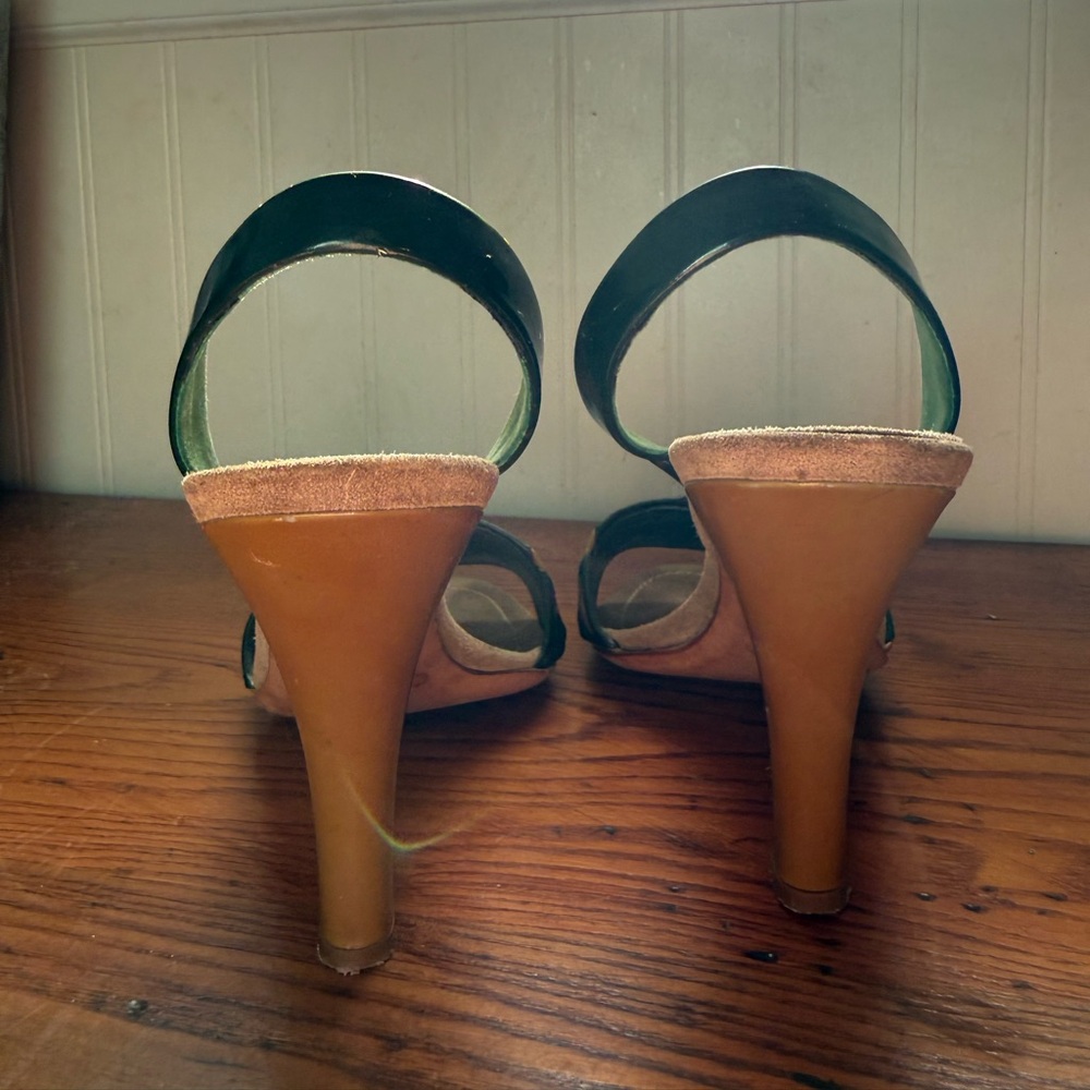 Vintage Prada Patent Leather Slingback Heels - image 5